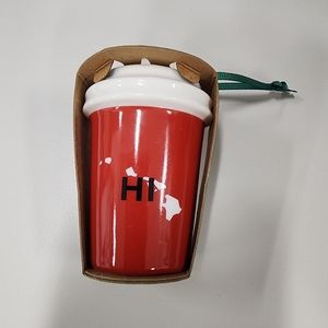 Starbucks Hawaii Red siren mermaid cup ceramic ornament 2016